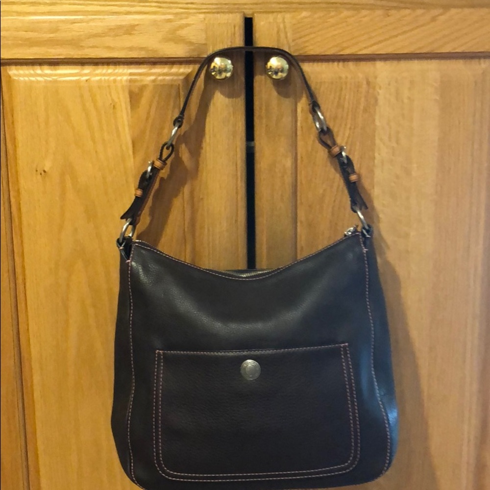 Medium brown leather shoulder bag new without tags
